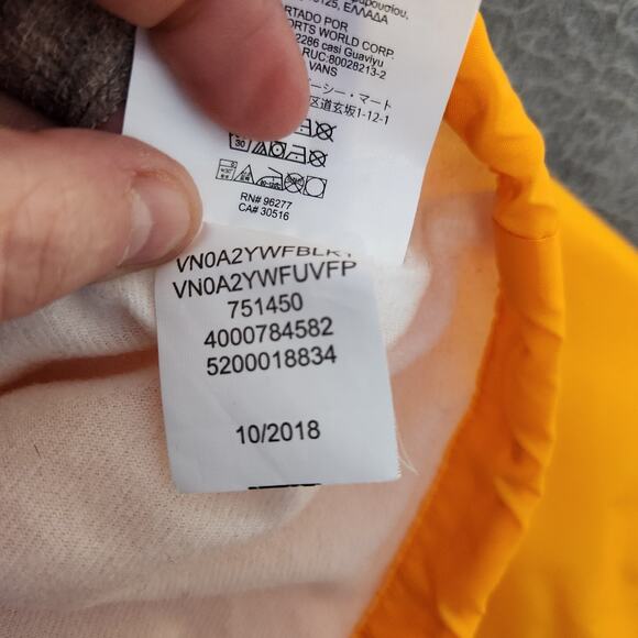 VANS Thanks Coach Unisex Windbreaker Size M Gold‎ Yellow Snap Closure Nylon - Picture 9 of 10